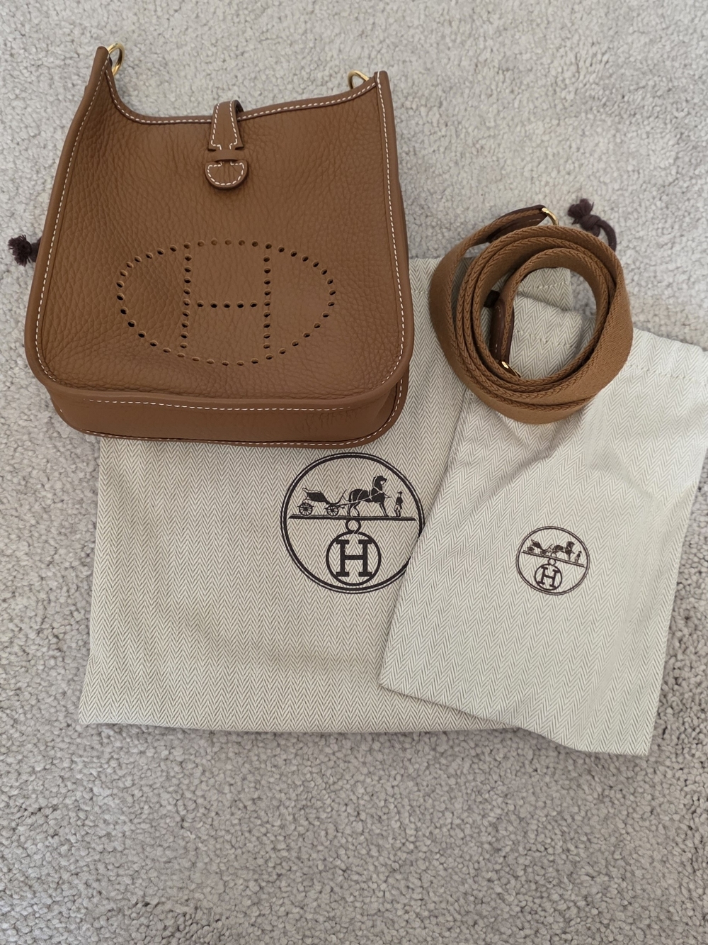 Hermes Brown Evelyne Mini Tpm Ghw